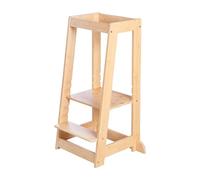roba Torre Montessoriana per Bambini - Sgabello, Scaletta - Regolabile - 3 Altezze - Legno di Bambù Certificato FSC - Supporta fino a 80 kg - dai 12 Mesi ai 5 Anni - Colore Naturale