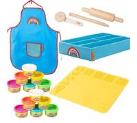 roba x Play-Doh - Set di gioco extra large - Kit di pasta modellabile con scatola in tela, tappeto creativo 3D, 12 paste, strumenti in legno e grembiule, regalo creativo a partire dai 3 anni