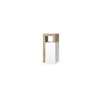 Robas Lund Amburgo, cassettiera da bagno, moderna, per bagno, 35 x 78 x 35 cm, bianco lucido/rovere cadice, in legno, 1 anta con ripiano, montaggio fai da te