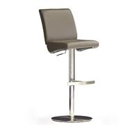 Robas Lund Barstuhl di.AZ-Sgabello da Bar in Poliuretano e Acciaio Inox, Rotondo, Girevole a 360°, Ca. 42 x 87-112 x 50 cm, Colore: Cappuccino, 50 x 42 x 112 cm