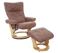 Robas Lund MCA Poltrona Relax Montreal T858 Tessuto Girevole con poggiapiedi Marrone Chiaro