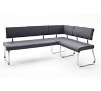 Robas Lund Panca da Pranzo con Schienale in Ecopelle, Portata Fino a 500 kg, Colore: Nero