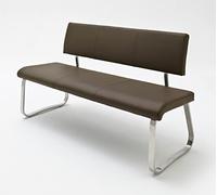 Robas Lund Panca per Sala da Pranzo con Schienale, in Pelle, Portata Fino a 280 kg, Colore: Marrone