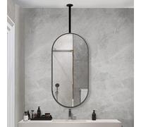 ROBAUN Bagno Ovale Specchio, Parete Arredamento Specchio, Nero soffitto sospeso Specchio con Braccio, specchi Decorativi per Soggiorno Camera da Letto Ingresso Appartamento(50cmx70cm)