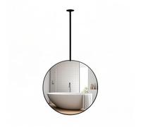 ROBAUN Bagno vanità Specchio Oro/Nero soffitto Specchio, Rotondo Metallo Hotel Trucco Specchio, soffitto Montato Specchio(Black,50cm)