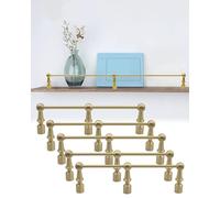 ROBAUN Barre di protezione for scaffali/ripiani anticaduta, barriera for tubi con staffa da cucina, staffe for gallerie in ottone decorative(5 Pack,32in/81.2cm)
