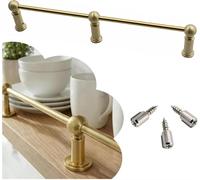 ROBAUN Binario for scaffali in ottone massiccio, barra for scaffali personalizzabile in oro for mobili, lungo 14-42 pollici(8 Pack,22in/56cm)