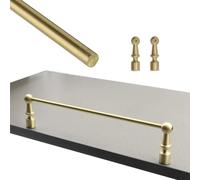 ROBAUN Binario ribaltabile for ripiani in ottone, barra di protezione for mobili da cucina, staffe for ripiani anticaduta con mandrini solidi, oro(2 Posts,21in/53cm)