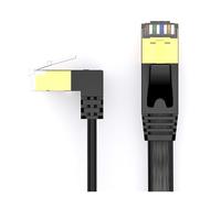 ROBAUN Cavo Ethernet CAT 7 Cavo LAN RJ45 Cat7 100 cm 300 cm 500 cm 10 M Cavo di rete piatto RJ 45 Cavo patch UP&Down Angolo retto 90 gradi(ST-DO-BK,300cmm)