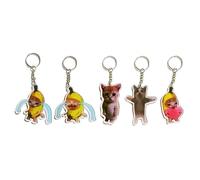 ROBAUN Divertente portachiavi a forma di banana piangente gatto, bambola di banana grida giocattolo spremere, giocattolo di banana gatto bambola piangere peluche ciondolo squeezing, f, Taglia unica