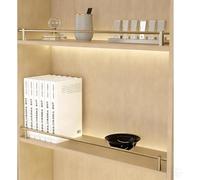 ROBAUN Gold Gallery Rails per gli scaffali, Scaffale Rail Hardware decorativo per il vetro Display Cabinet, Anti-Fall Guard Scaffale Rail(Gold-4 Pack,25in/64cm)