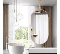 ROBAUN Moderno Oro Bagno Specchio vanità Trucco specchi Ovale soffitto sospeso Specchio, Specchio a Parete sospeso Bastone Specchio(27.6"L x 15.8" W)