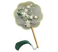 ROBAUN Ventagli di Seta - Ventaglio da Ricamo Cinese Ventaglio da Ballo Traslucido Accessori da Ballo for Feste, Motivo Floreale a Doppia Faccia