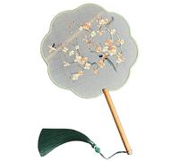 ROBAUN Ventaglio a Mano con Ricamo Cinese, ventaglio Tradizionale da Ballo a pagaia con Nappa, Accessori for Abiti da Sposa for Feste