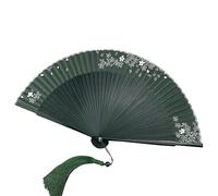 ROBAUN Ventaglio Pieghevole in Seta da 8,3 "(21 cm), ventaglio Pieghevole a Mano in Tessuto con Struttura in bambù Cavo e Nappa