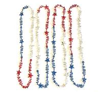 Robbstark 4 ° luglio collana con perline per il giorno dell'indipendenza rosso, bianco e blu accessori patriottici partito gioielli (12 pezzi)