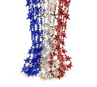 Robbstark Collane per il giorno dell'indipendenza del 4 luglio rosso bianco blu perline patriottiche forniture per feste (12 pezzi)