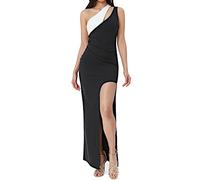 Robe longue à une épaule découpée, à une épaule fendue sur le côté 2349