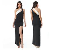Robe longue à une épaule découpée, à une épaule fendue sur le côté 2349 new