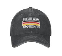 ROBEIUO Berlino Techno Germania Bandiera Retro Techno Amanti della Musica Cappello da Cowboy Cappello da Baseball Uomo Nuovo Cappello Cappello di Lusso Donna Cappelli Uomo