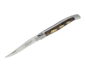 Robert David 01RD045 Laguiole Sanglier - Coltellino tascabile in noce, lunghezza lama: 10 cm, 12C27, multicolore
