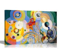 Robert Delaunay - Stampa artistica da parete su tela colorata con stampa incorniciata, per la casa, il soggiorno, grande 76 x 50 cm
