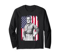 Robert E Lee Guerra Civile Confederato Generale Ritratto Arte Maglia a Manica