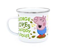 Robert Frederick Peppa Pig - Tazza smaltata, motivo: George Loves Muddy Pozzanghere