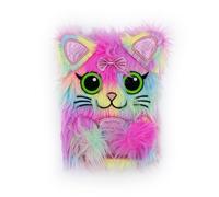 Robert Frederick Scruffy Cat - Taccuino in peluche per bambini, formato A5, a righe, con copertina morbida, divertente regalo di cancelleria