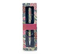 Robert Frederick William Morris Cray Penna a sfera in confezione regalo - pennino Twist - Inchiostro nero - Elegante penna con design floreale classico