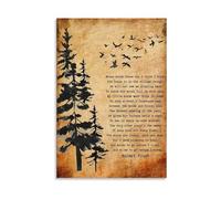 Robert Frost Poetry Quote Stopping By Woods On A Snowy Evening Inspirational Wall Art For Study Room(Unframed,08X12inch(20X30cm))