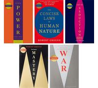 Robert Greene 5 Libri Set [CONCISE] Seduction, Power, Mastery, War Natura Umana