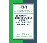 Robert H. Ashto Judgment and Decision-Making Research in Accounting (Tascabile)