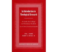 Robert M. Krauss Cyril J. Barb An Introduction To Theological Resear (Tascabile)