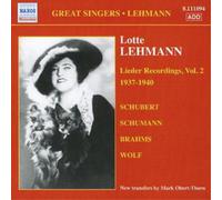 Robert Schumann Lieder Recordings - Vol. 2 (Lehmann) (CD) Album