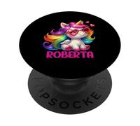 Roberta Personalizzato Nome Colorato Unicorno Donne Ragazze PopSockets PopGrip Adesivo