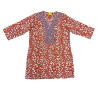 Roberta Roller Rabbit Donna Arancione Reef Inez Kurta Taglia S $135 NUOVO