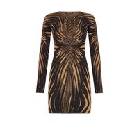 Roberto Cavalli - Abito Mini con Stampa a Raggi d'Oro - - Dresses - Donna - Multicolore - L