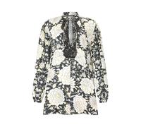Roberto Cavalli - Abito Mini con Stampa Floreale e Pizzo - - Dresses - Donna - Nero - XS