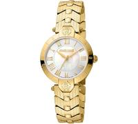 Roberto Cavalli by Franck Muller - Orologio da polso da donna al quarzo Moda bracciale e cassa in Acciaio INOX di colore Oro display analogico bianco - RV1L166M0051