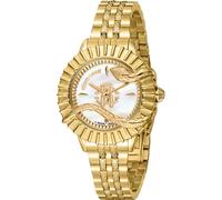 Roberto Cavalli by Franck Muller - Orologio da polso da donna al quarzo Moda bracciale e cassa in Acciaio INOX di colore Oro display analogico bianco - RV1L213M0051