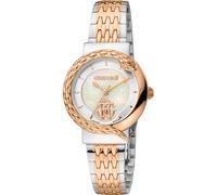 Roberto Cavalli by Franck Muller - Orologio da polso da donna al quarzo Moda bracciale e cassa in Acciaio INOX di colore Oro display analogico bianco - RV1L156M1111