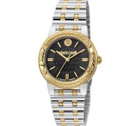 Roberto Cavalli by Franck Muller - Orologio da polso da donna al quarzo Moda bracciale e cassa in Acciaio INOX di colore Oro display analogico nero - RV1L188M0091