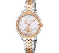 Roberto Cavalli by Franck Muller - Orologio da polso da donna al quarzo Moda bracciale e cassa in Acciaio INOX di colore Oro display analogico grigio - RV1L225M0081