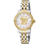 Roberto Cavalli by Franck Muller - Orologio da polso da donna al quarzo Moda bracciale e cassa in Acciaio INOX di colore Oro display analogico bianco - RV1L231M0051