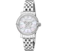Roberto Cavalli by Franck Muller - Orologio da polso da donna al quarzo Moda bracciale e cassa in Acciaio INOX di colore Grigio display analogico bianco - RV1L231M0011