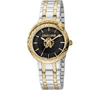Roberto Cavalli by Franck Muller - Orologio da polso da donna al quarzo Moda bracciale e cassa in Acciaio INOX di colore Oro display analogico nero - RV1L189M0081