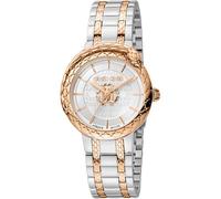 Roberto Cavalli by Franck Muller - Orologio da polso da donna al quarzo Moda bracciale e cassa in Acciaio INOX di colore Oro display analogico grigio - RV1L189M0091