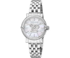 Roberto Cavalli by Franck Muller - Orologio da polso da donna al quarzo Moda bracciale e cassa in Acciaio INOX di colore Grigio display analogico bianco - RV1L231M0011
