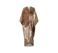 Roberto Cavalli - Caftano con stampa Affresco su twill di seta - - Dresses - Donna - Marrone - ONE SIZE